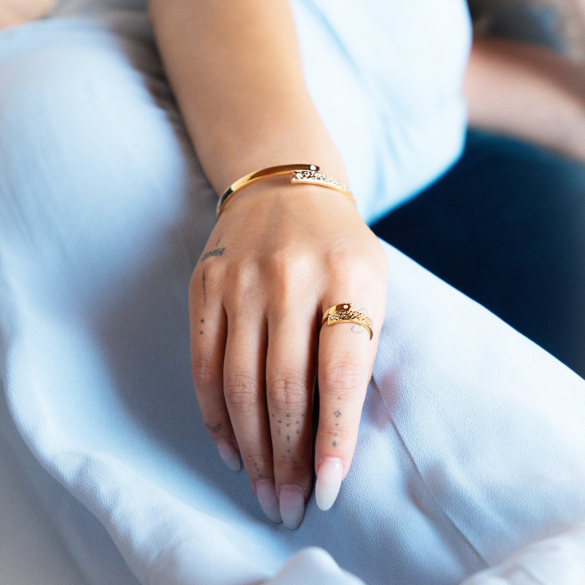 Sparkler Triangle Ring