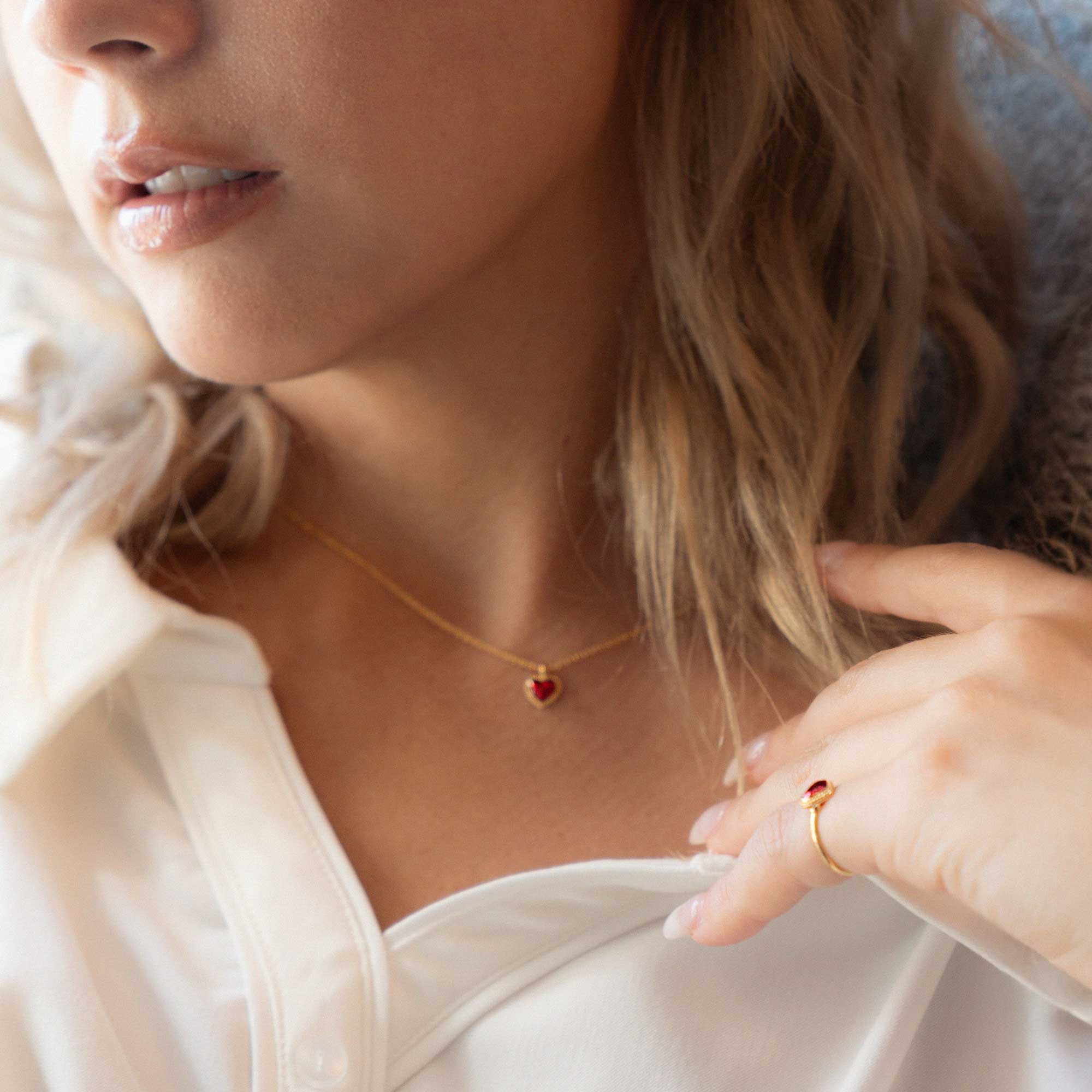 ポップハート レッド ネックレス