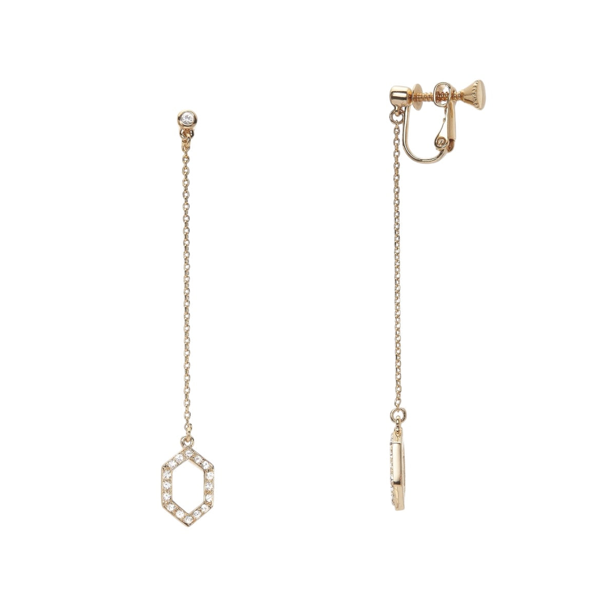 Crystal Flakes Clip Earrings