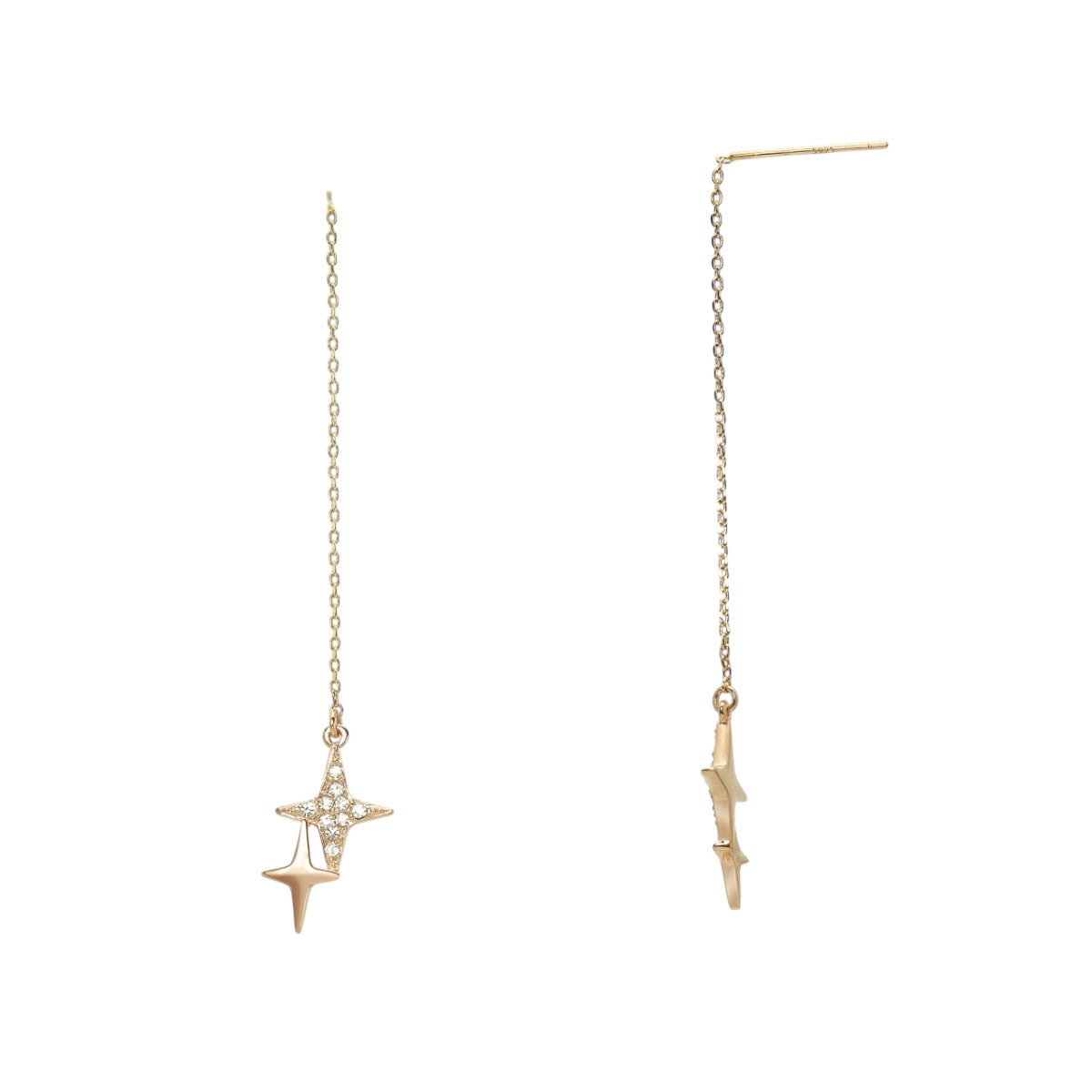 Crystal Flakes Star Pierced Earrings